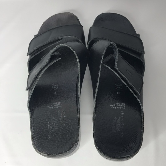 Spring Step Black Leather Slide On Sandal Womens 9.5 US ‎ 41 EU Casual Beachwear - Picture 9 of 14